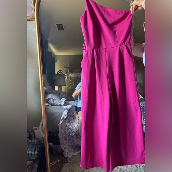 Chic Magenta One-Shoulder Jumpsuit - Picture 10 of 10